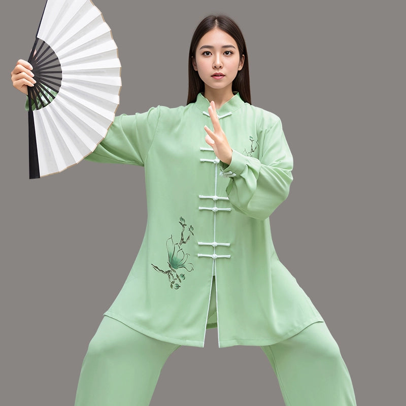 Tai Chi Clothing for Women's Baduanjin martial art chinese kung fu uniforms linen Wushu Performance Clothing  Medium and Long - Moderndancedress.com