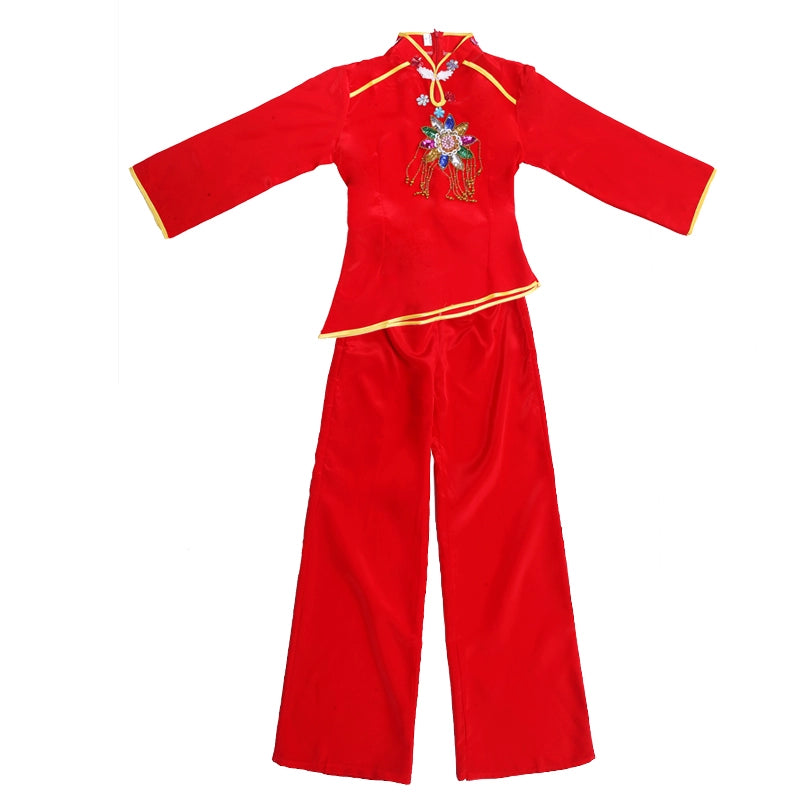 Folk Dance Costumes Yangko Dance Costume Women Dance Performance Drum and Drum Square Dance Costume Chinese style National Dance Costume - Moderndancedress.com