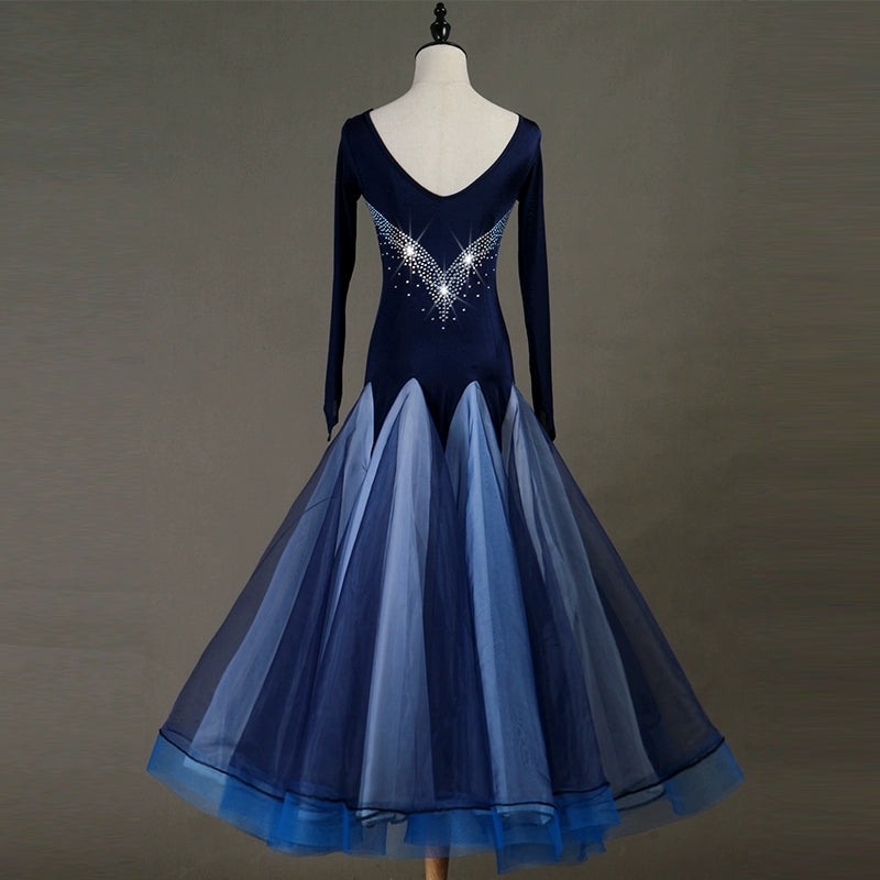 Ballroom Dance Dresses Modern Skirt Waltz Group Dance Costume National Standard Dance Dress - Moderndancedress.com