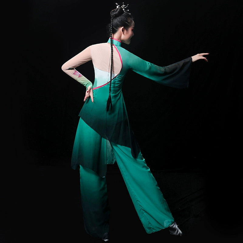 Chinese Folk Dance Costume Classical Dance Costume Fan Dance Costume Umbrella Dance Square Yangge Costume Suit for Adult Women