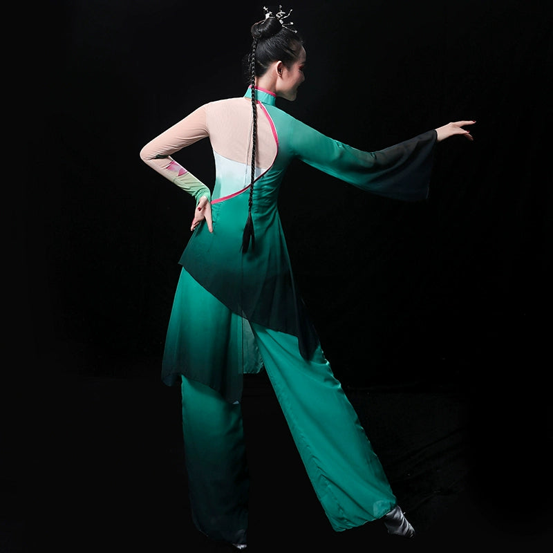Chinese Folk Dance Costume Classical Dance Costume Fan Dance Costume Umbrella Dance Square Yangge Costume Suit for Adult Women - Moderndancedress.com