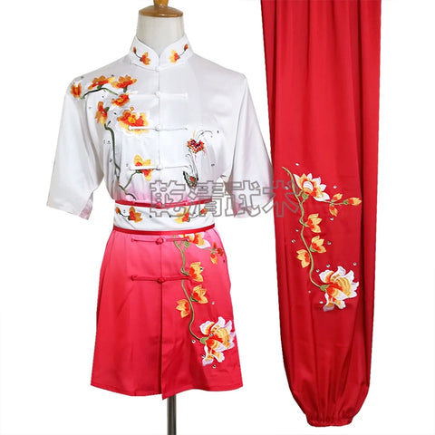 Chinese wushu uniform Kungfu clothes Martial arts demo suit taolu costume changquan outfit for men children boy women girl kids