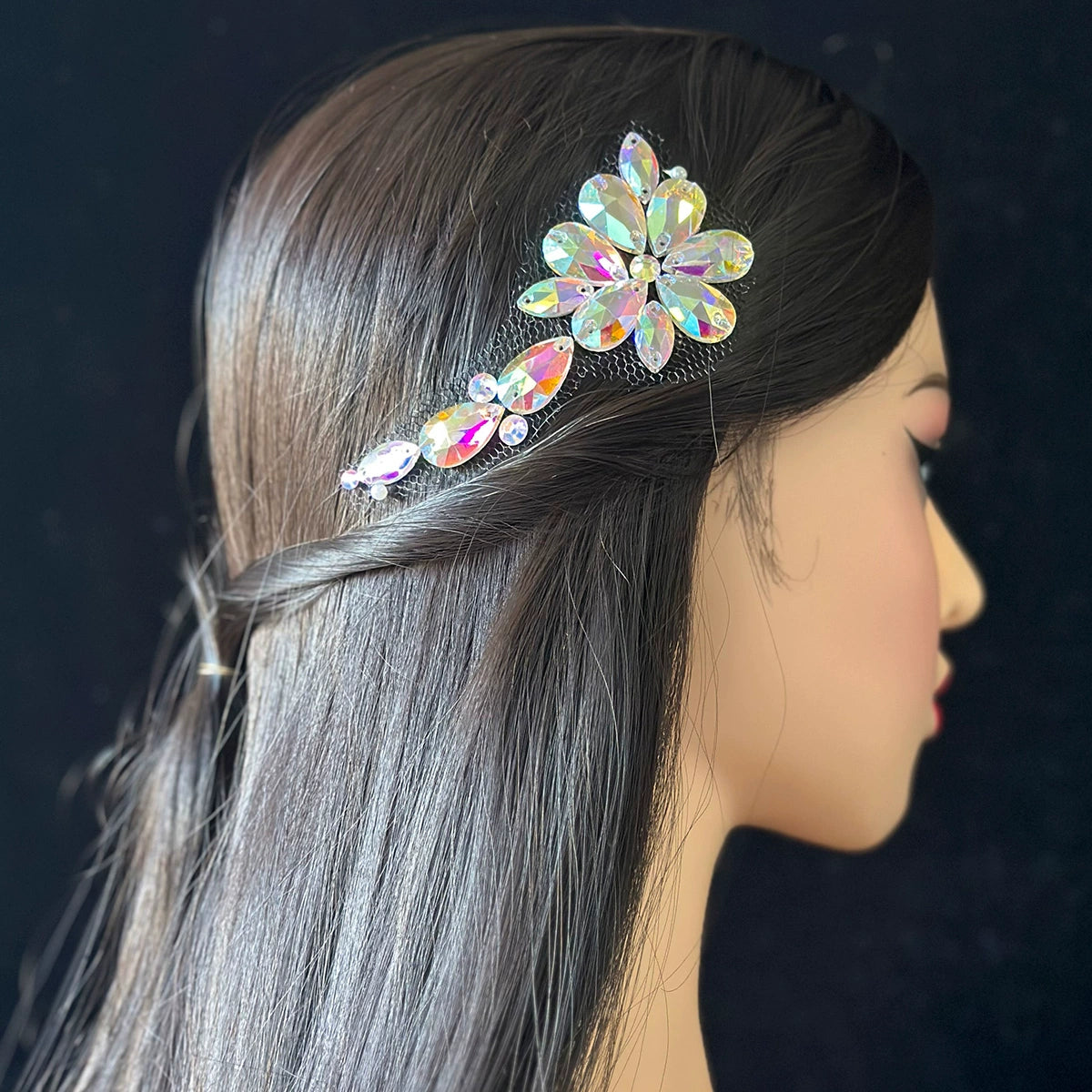 Colorful Rhinestones Ballroom Latin Headpiece for Women Girls Professional Blackpool Competition Dance Headgear Performance Headdress - Moderndancedress.com