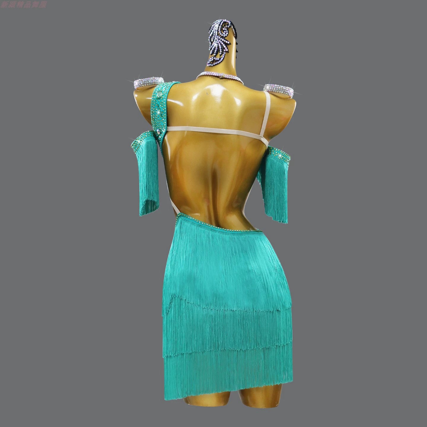 Turquoise Competition Latin Dance Dresses for Women Girls Salsa Rumba Chacha Latin Dance Costumes