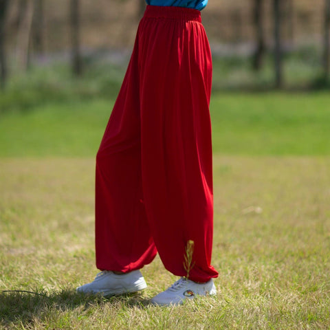 Tai Chi chinese Kungfu pants for men and women yoga lanterns pants martial arts practice long loose trousers