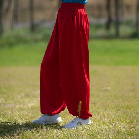 Tai Chi chinese Kungfu pants for men and women yoga lanterns pants martial arts practice long loose trousers - Moderndancedress.com