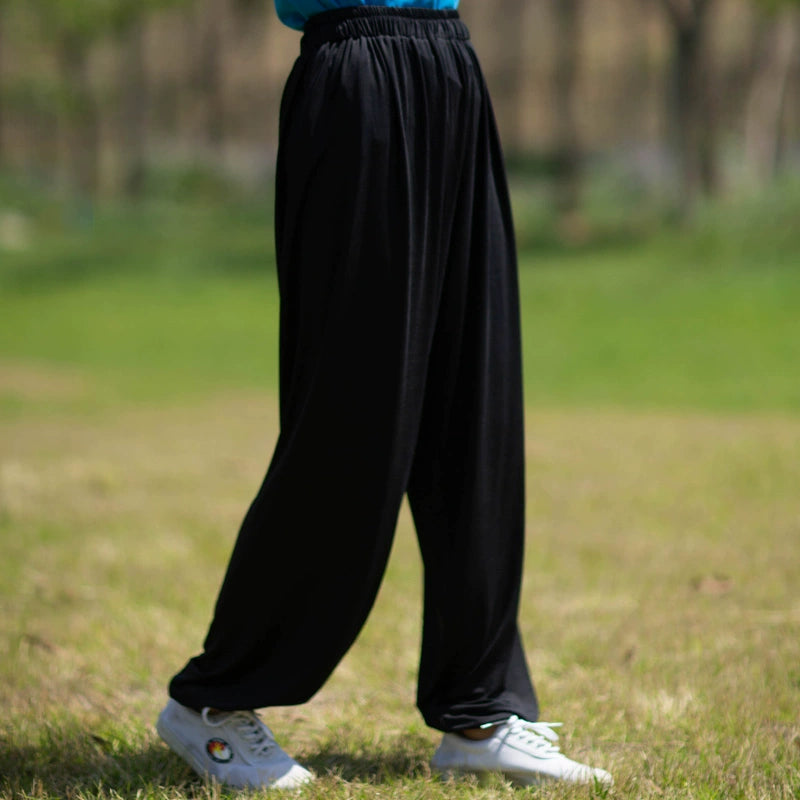 Tai Chi chinese Kungfu pants for men and women yoga lanterns pants martial arts practice long loose trousers - Moderndancedress.com