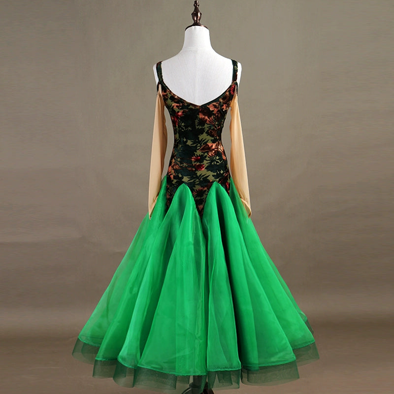 Ballroom Dance Dresses High-end velvet modern dance competition dress - Moderndancedress.com