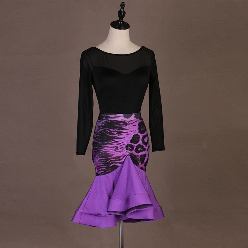 Latin Dance Dresses Modern Dance Skirt  Waltz Ballroom Waltz Group Dance Skirt - Moderndancedress.com