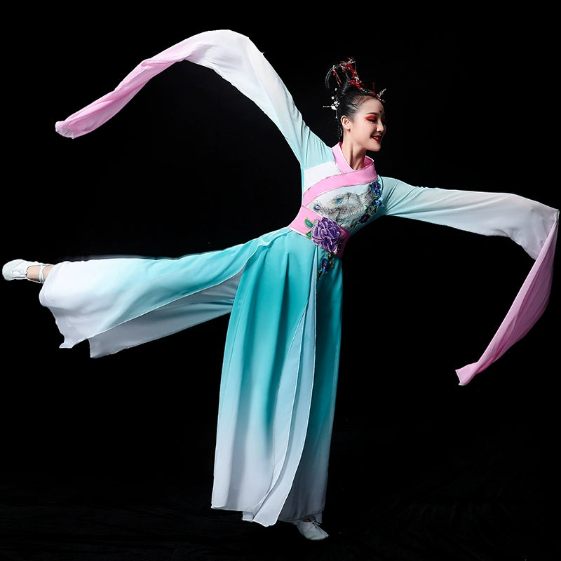 Chinese Folk Dance Costume Classical Dance Costume water sleeve dance costume Chinese wind fairy ancient style dance Caiwei DANCE ADULT - Moderndancedress.com