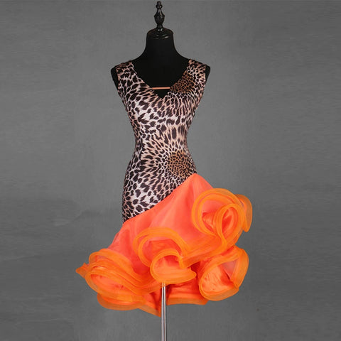 Sexy V-neck Latin dress Pendant dress Latin Dance Dress - Moderndancedress.com