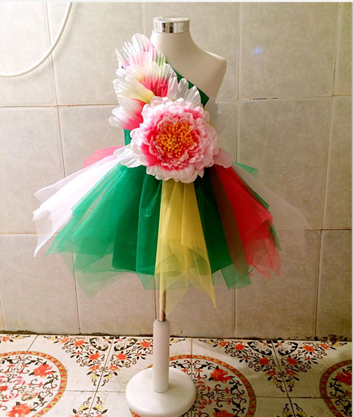 Children's Petal Sequins Jazz Dance Costume Kindergarten Chorus Performance Outfits Princess Tutu Skirt Princess Dresses for Girls - Moderndancedress.com