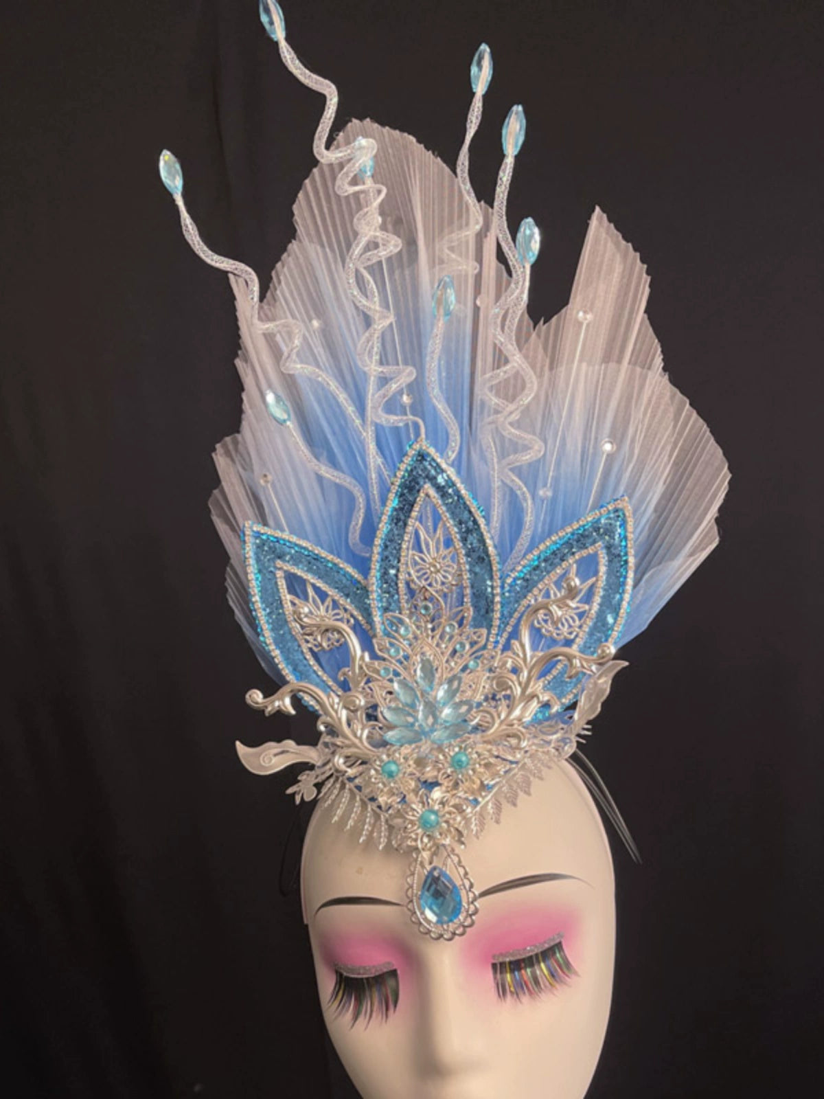 Opening Dance Performance Flowers Headdress Women Girls Model Show Pageant Catwalk Square Dance Yangko Dance Performance Head Piece - Moderndancedress.com