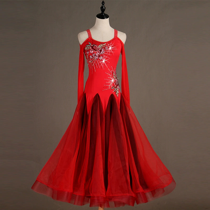 Ballroom Dance Dresses Modern Skirt Waltz High-end Ballroom Dance Dress Group Dance Competition Costume - Moderndancedress.com
