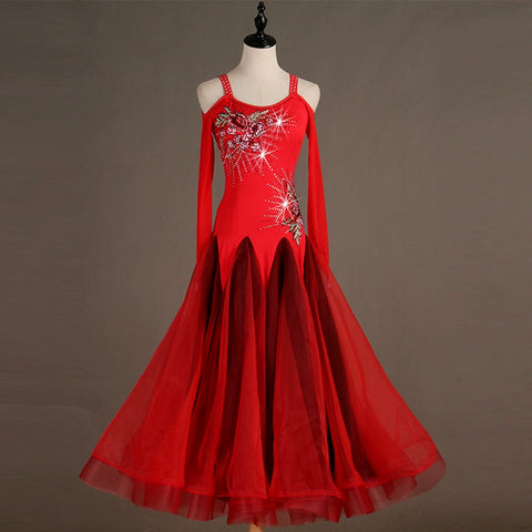 Ballroom Dance Dresses Modern Skirt Waltz High-end Ballroom Dance Dress Group Dance Competition Costume - Moderndancedress.com