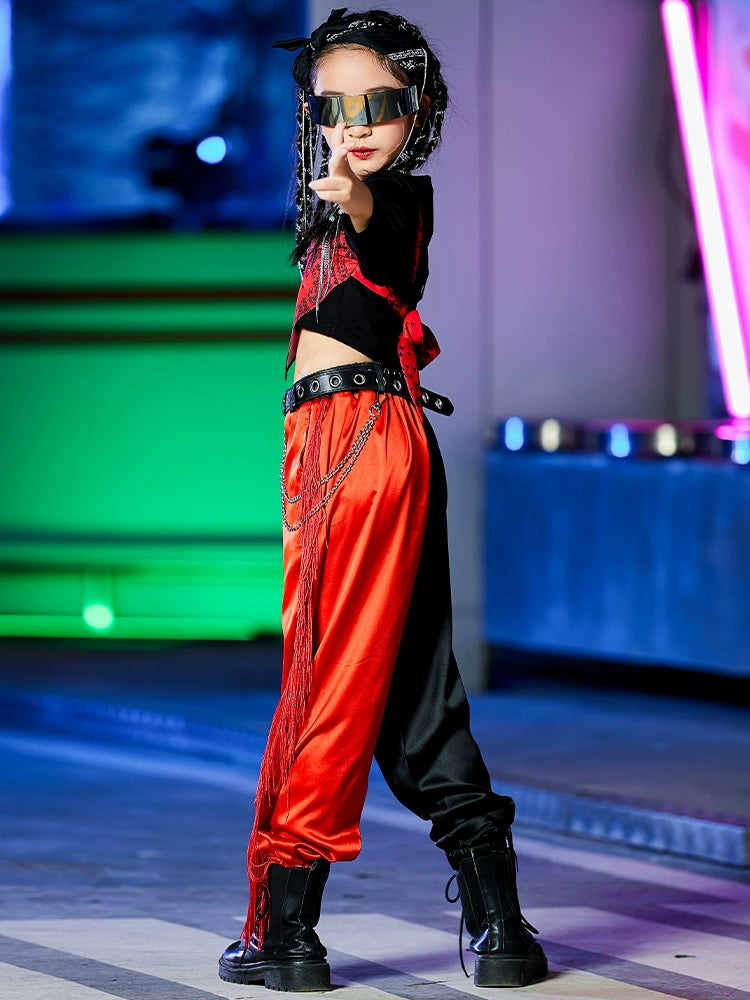 Children's Jazz Hip hop dance costumes for girls jazz street Dance Clothing  Cool Girl Show Tide Clothing Model show catwalk performance clothes - Moderndancedress.com