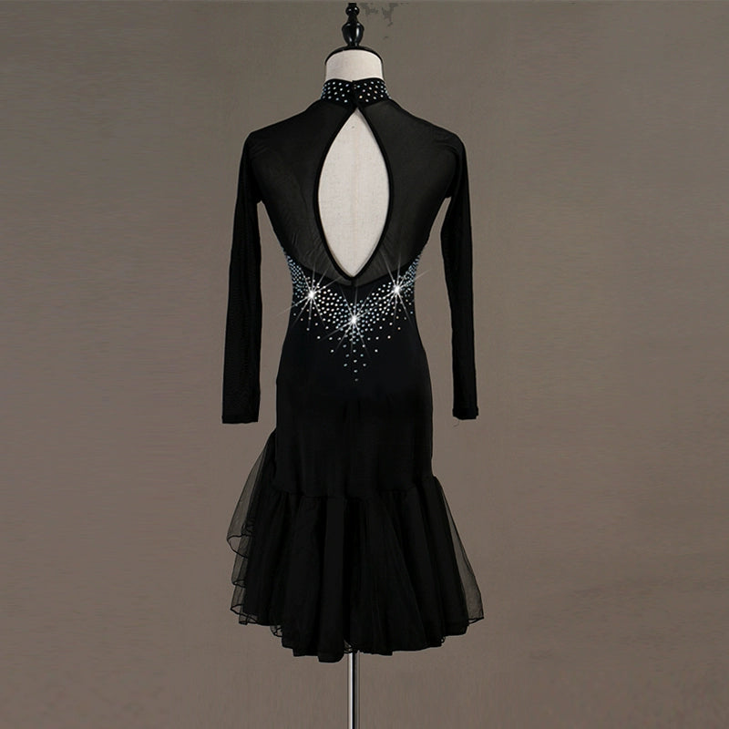 Latin Dance Dresses Latin Dance Competition Dresses / Rhinestones High Dress - Moderndancedress.com