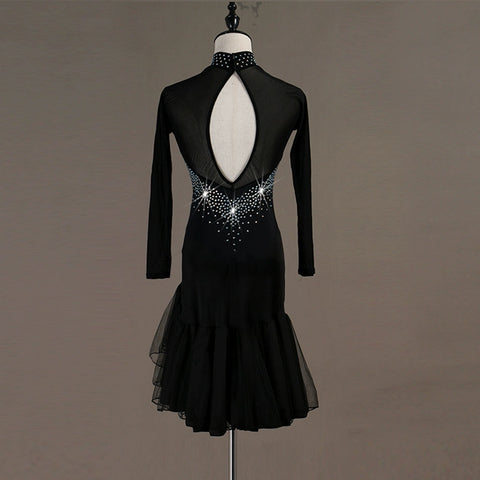 Latin Dance Dresses Latin Dance Competition Dresses / Rhinestones High Dress - Moderndancedress.com