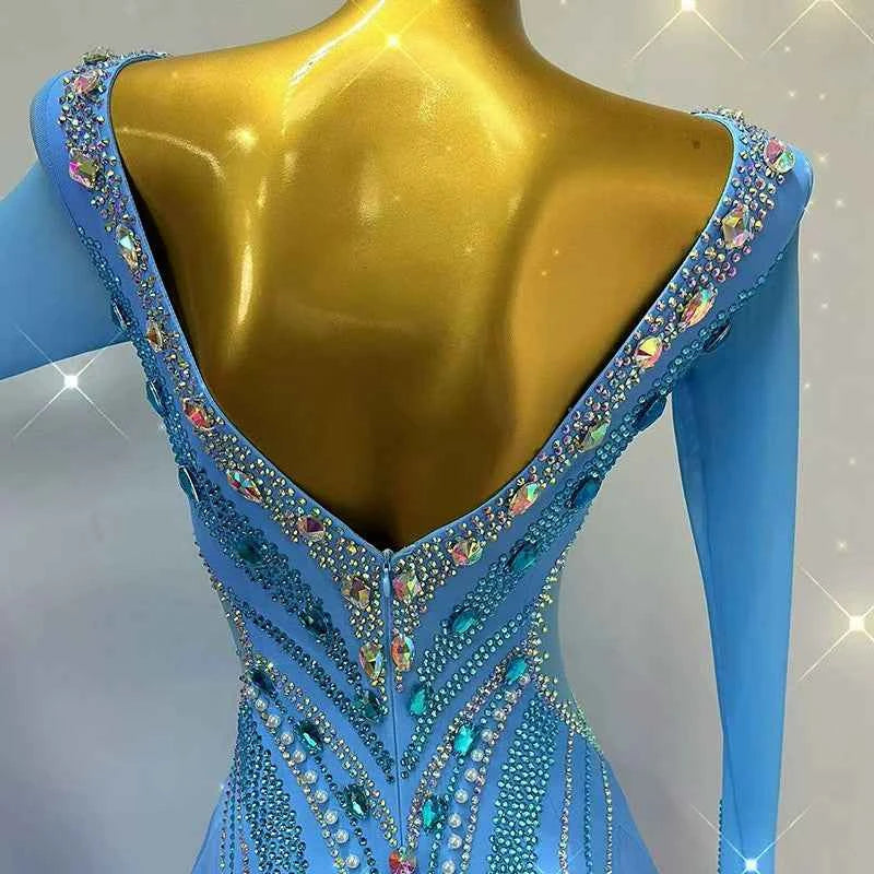 Custom Size Competition Ballroom Dance Dresses for Women Girls Waltz Tango Foxtrot Performance Costume