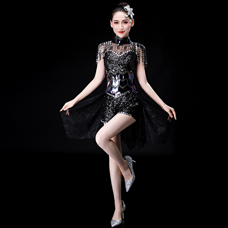 Jazz Dance Costumes Modern Jazz Dance Costume Fashion Sexy Night Club Suit Opening Dance for Adult Women - 