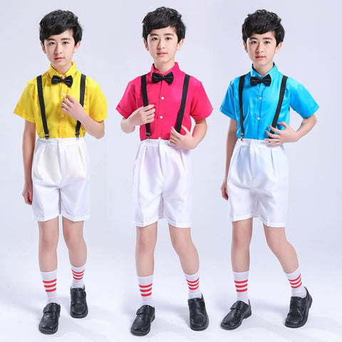 Girls Jazz Dance Costumes Flower Girls Dresses BoysRecitation Dresses Showwear  Belts Primary School Students Chorus Hosts erforming Dresses - Moderndancedress.com