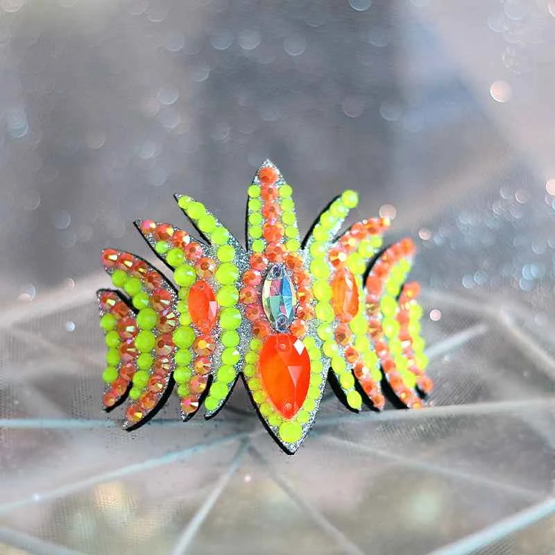 Rhinestone Artistic Gymnastics Diamond Head Piece for Kids Latin Ballroom Figure Skating Competition Ball Head Crown Hair Accessories