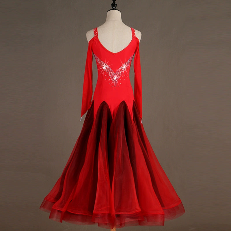 Ballroom Dance Dresses Modern Skirt Waltz High-end Ballroom Dance Dress Group Dance Competition Costume - Moderndancedress.com