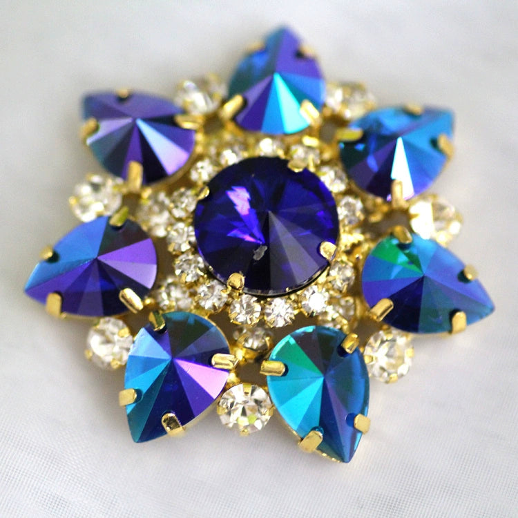DIY red blue colored rhinestone Dance headdress party clothes shoes bag decorative buckle DIY jewelry headscarf hand sewing 4.3cm - Moderndancedress.com