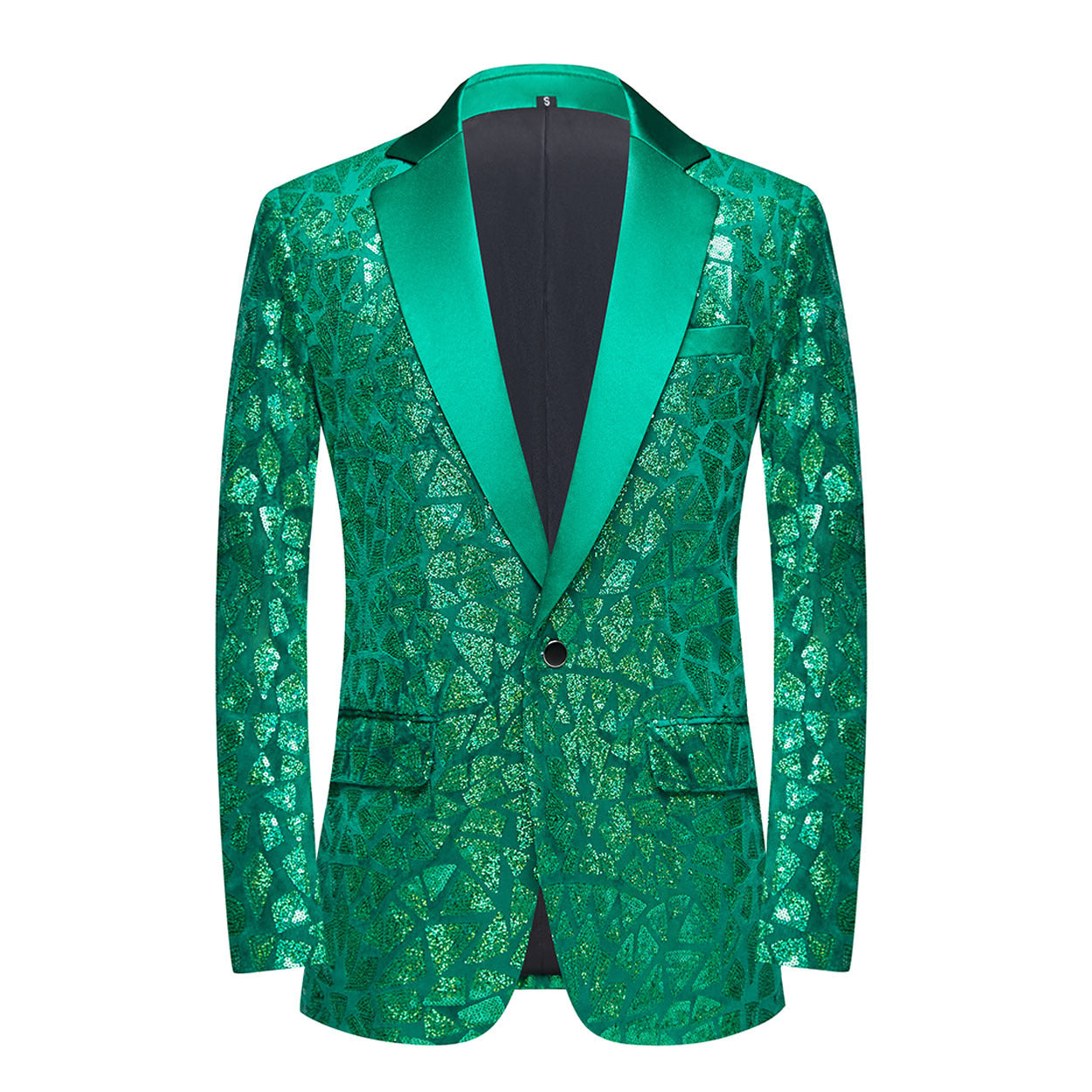 Men's Triangular Sequins Jazz Dance Blazers White Green Red Blue Gold Shiny Singers Host  Chor Party Dress Up Coats Band Performance Jackets for Man - Moderndancedress.com