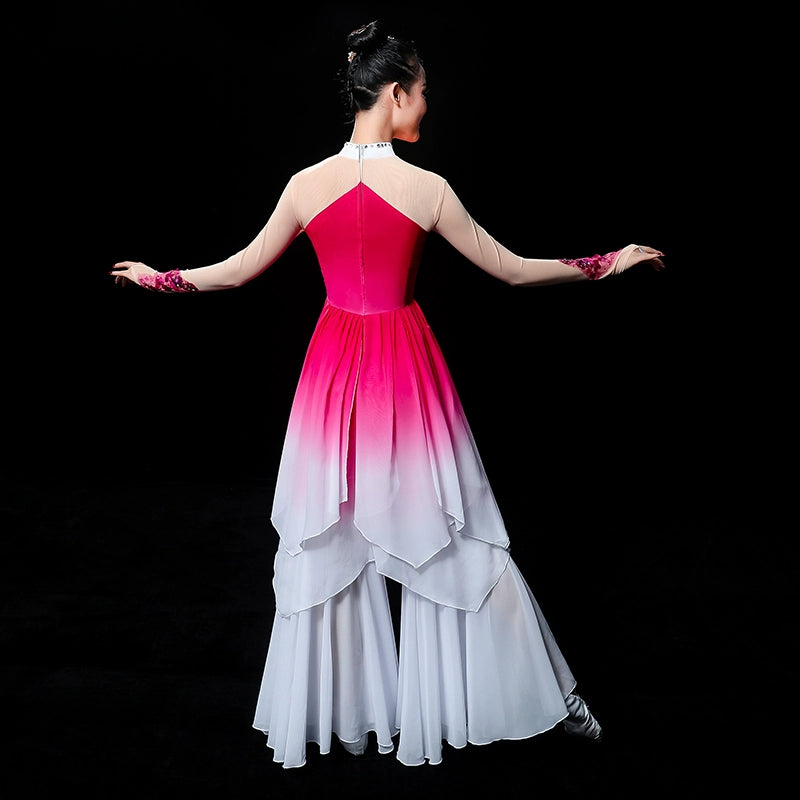 Chinese Folk Dance Costume Classical Dance Costume Female Chinese Fan Dance Costume National Dance Yangge Costume Umbrella Dance Adult - 