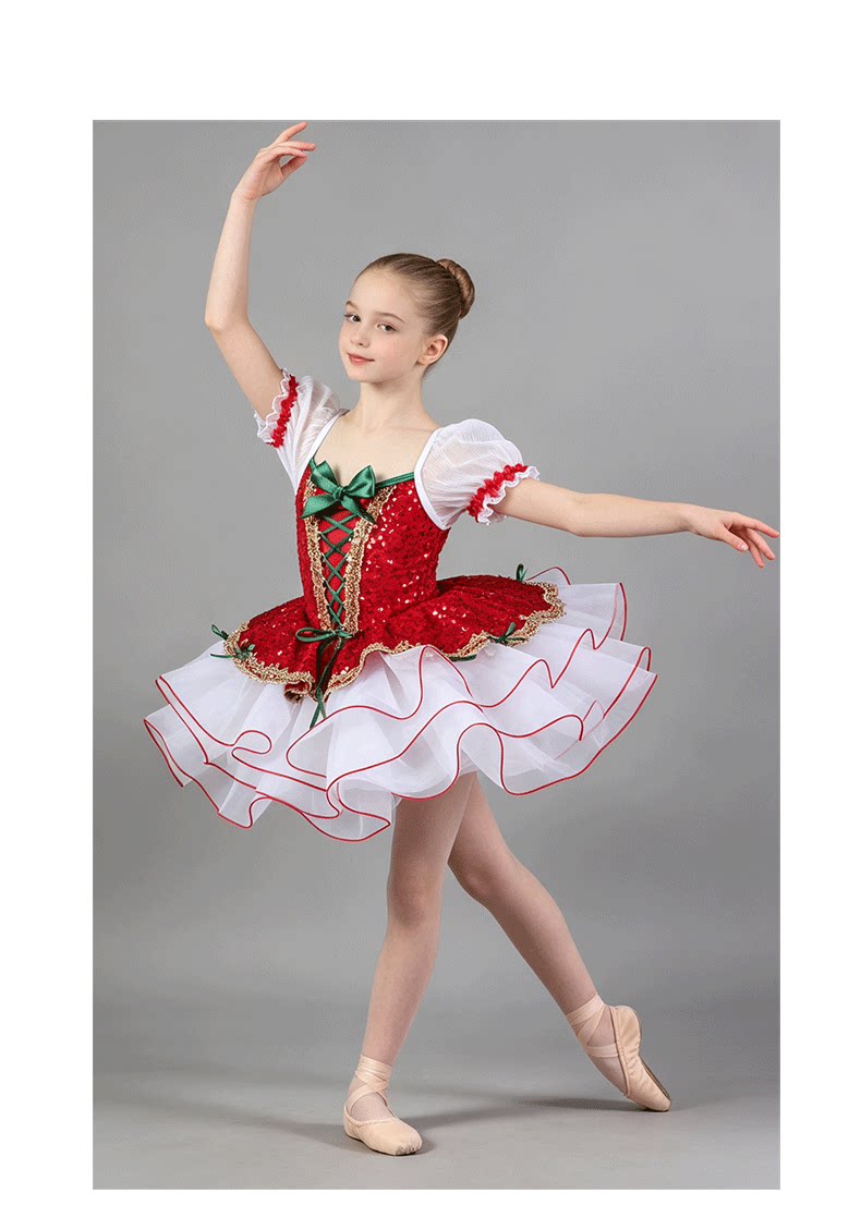 Girls Christmas Corset Ballet Tutu Dress - Nutcracker Doll Jazz Party Dance Costume