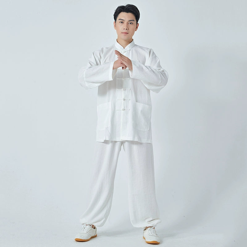 Tai Chi Suit Kung Fu Uniforms Cotton and Linen Men's and Women's Shadowboxing Clothing Baduanjin Chinese Style Martial Arts Practice Clothes Outfit - Moderndancedress.com