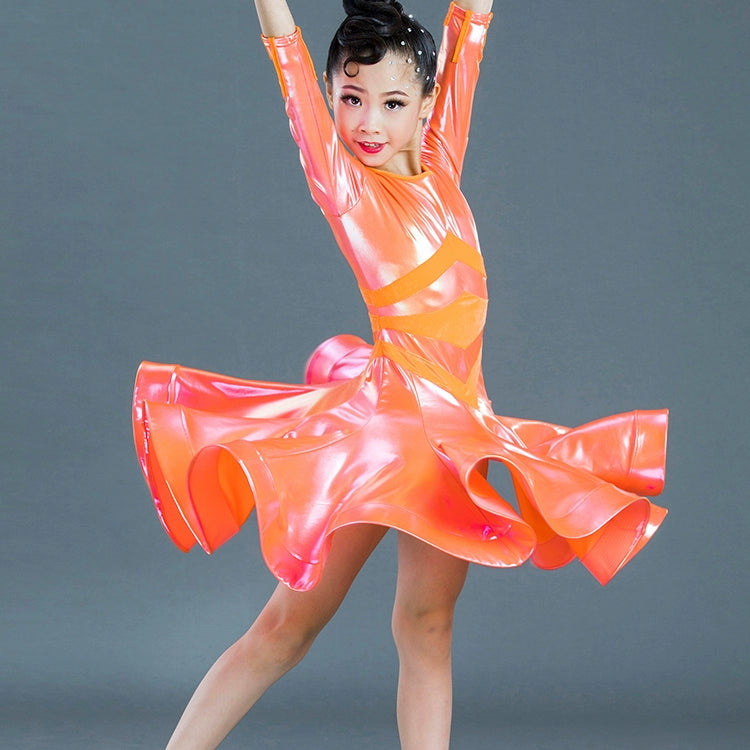 Girls Latin Dance Dresses Fashion Latin dance competition clothing children's performance clothing standard practice examination level girl's Latin dance skirt - Moderndancedress.com