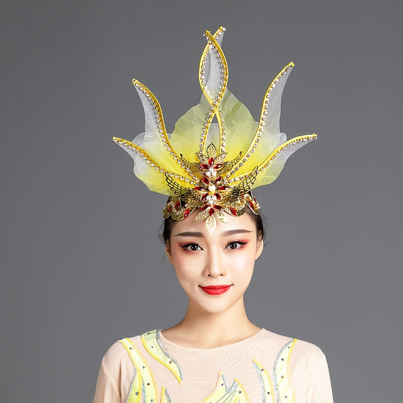 Opening Flamenco Dance Headdress for Women Girls Flowers Dress Headpiece Choir Dance Headgear Pageant Catwalk Stage Performance Props - Moderndancedress.com