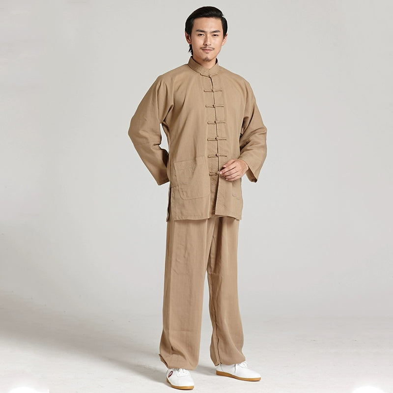 Tai Chi Suit Kung Fu Uniforms Cotton and Linen Men's and Women's Shadowboxing Clothing Baduanjin Chinese Style Martial Arts Practice Clothes Outfit - Moderndancedress.com