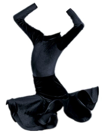 Latin dance training clothes for women and children professional split long sleeve children's Latin Dance Dress regulation performance competition - Moderndancedress.com