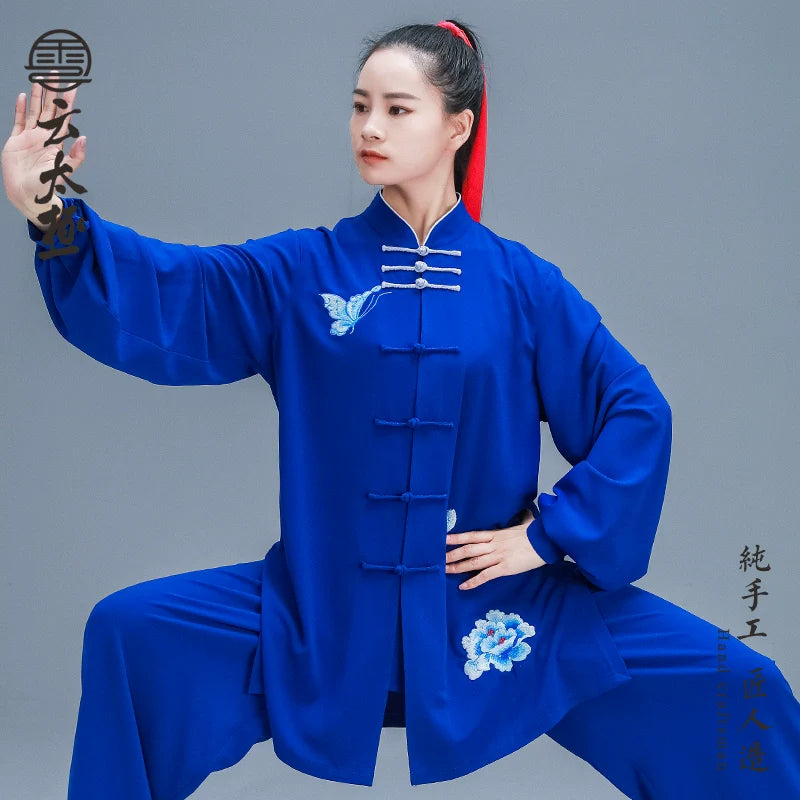 Tai Chi Clothing Embroidered Taiji Dress Pearl Cotton Martial Arts Performance Taijiquan Competition Suit for Men and Women - Moderndancedress.com