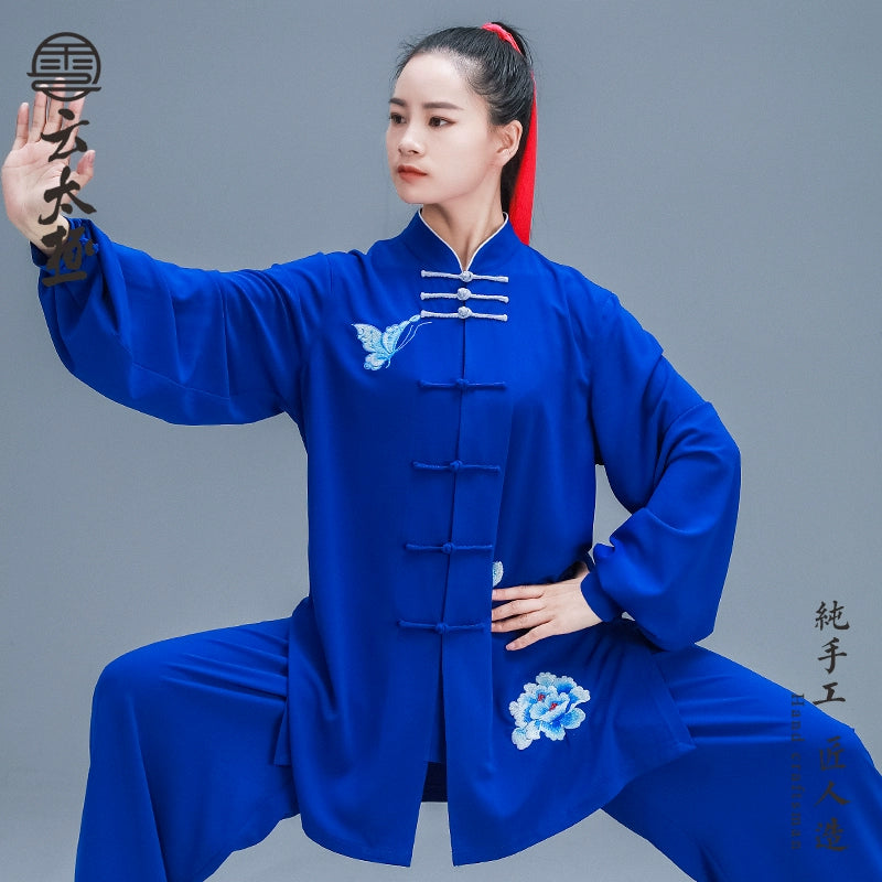 Tai Chi Clothing Embroidered Taiji Dress Pearl Cotton Martial Arts Performance Taijiquan Competition Suit for Men and Women