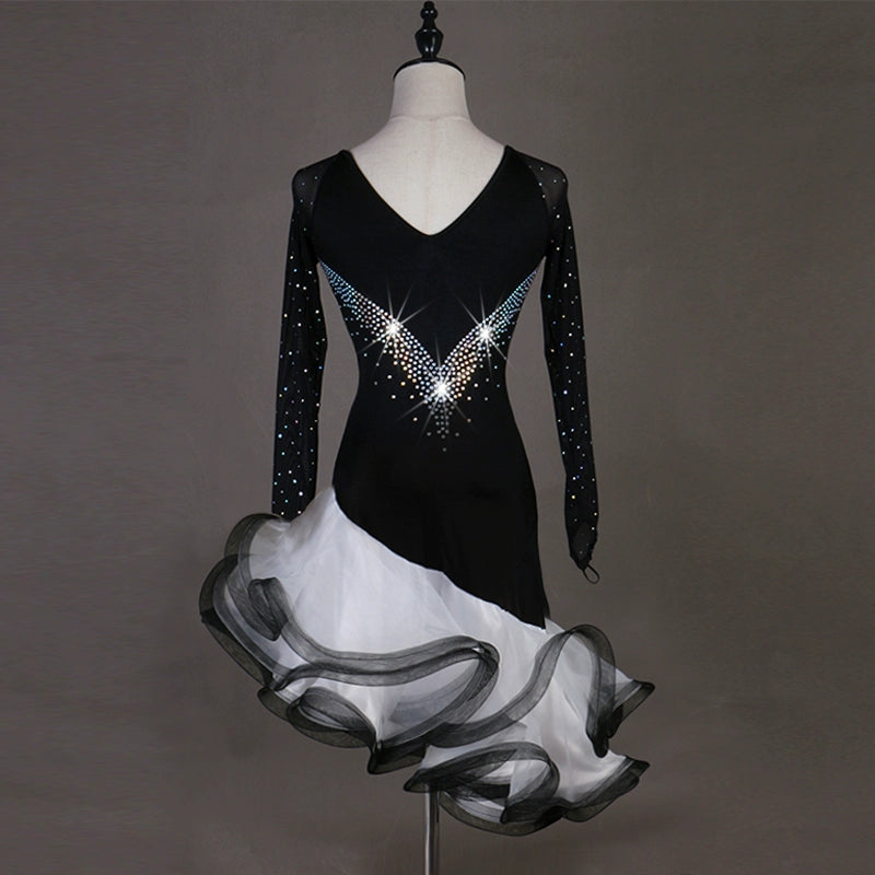 Latin Dance Dresses Modern Dance Skirt Waltz Ballroom Waltz Group Dance Skirt - Moderndancedress.com