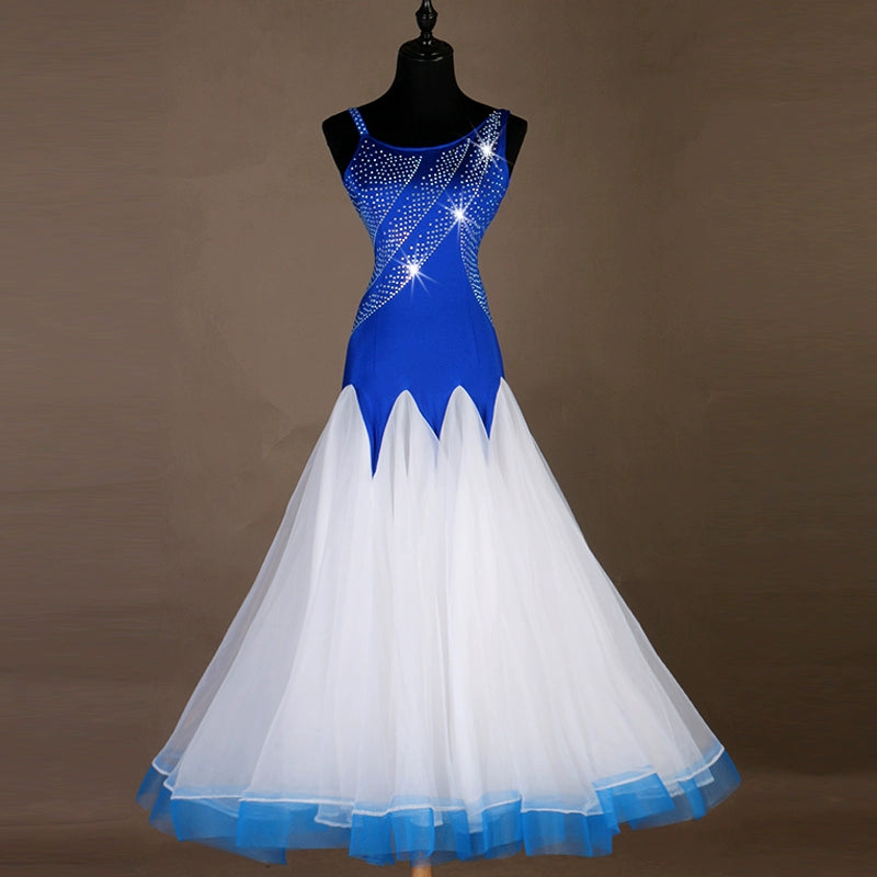Ballroom Dance Dresses Contest dress for modern dance, shoulder sling, national standard dance dress, Waltz dress - Moderndancedress.com