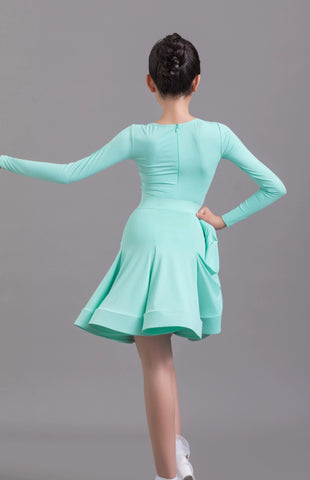 Girls kids puple blue competition Latin dance dresses pink standard modern ballroom dance costumes for children contest Performance skirts - Moderndancedress.com