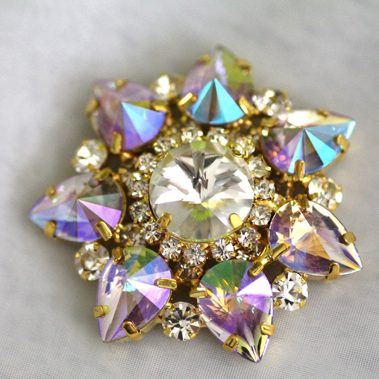 DIY red blue colored rhinestone Dance headdress party clothes shoes bag decorative buckle DIY jewelry headscarf hand sewing 4.3cm - Moderndancedress.com