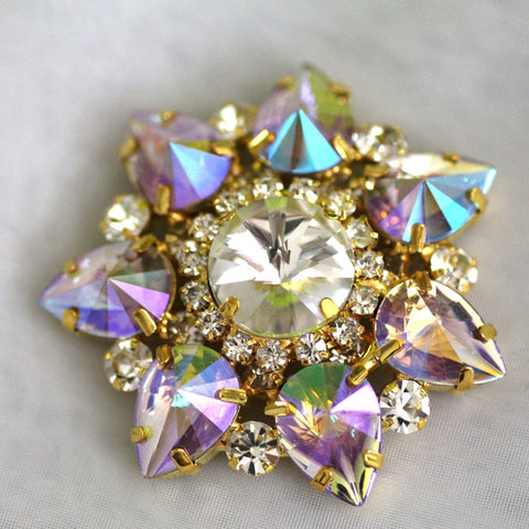 DIY red blue colored rhinestone Dance headdress party clothes shoes bag decorative buckle DIY jewelry headscarf hand sewing 4.3cm - Moderndancedress.com