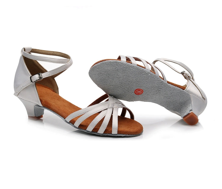 Latin dance shoes for girls kids competition ballroom latin  soft soles beginners peformance sandal shoes - Moderndancedress.com