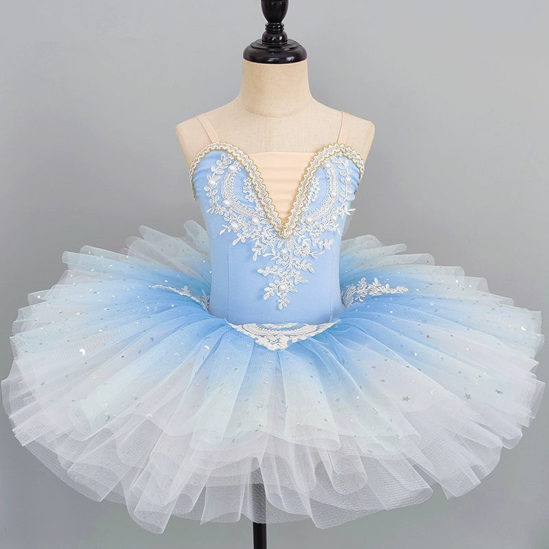Gold tutu skirt Ballerina Ballet  dance dress for girls  kids little swan lake performance clothes gymnastics leotard dress - Moderndancedress.com