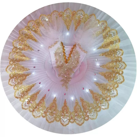 Children's LED Light White Tutu Skirt Kids Ballerina Little Swan Lake Ballet Dance Dress Paty Dress up Flat Tutu for Girls - Moderndancedress.com