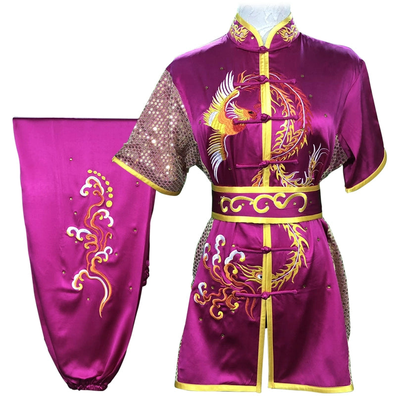 Custom size Chinese Martial Arts Clothes Kungfu Tai Chi clothing Children's Wushu Competition Performing Colorful Clothes Embroidery Female