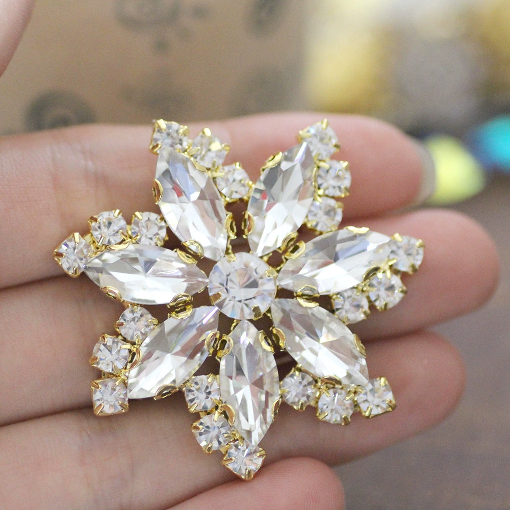 DIY stained glass rhinestone corsage for dance headdress party dress performance shoes hats bags decorations jewelry accessories 4.5cm - Moderndancedress.com
