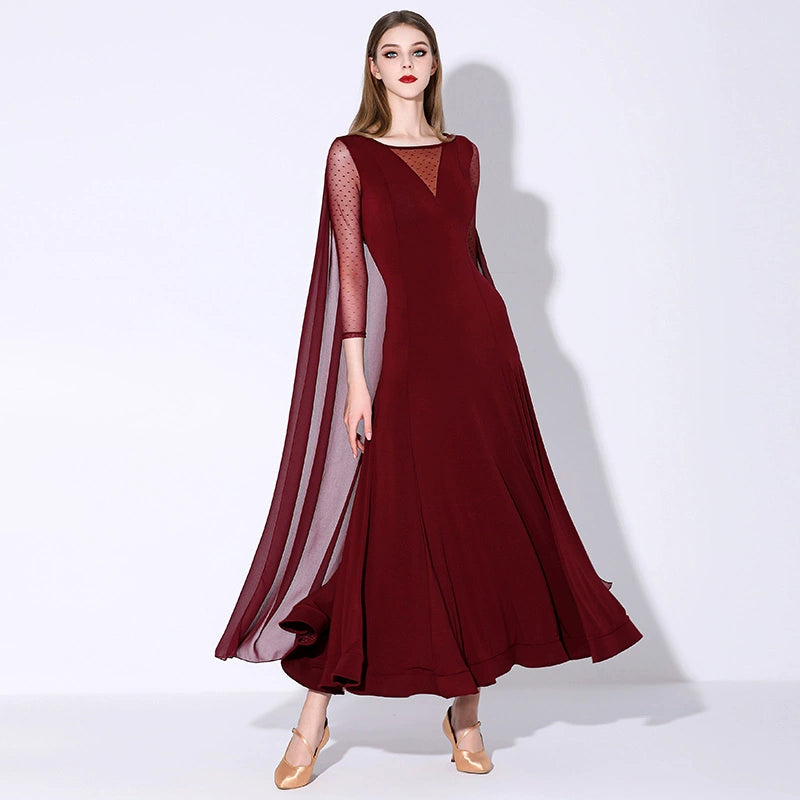 Modern Ballroom dance dress national dance costume design sense crystal linen cotton - Moderndancedress.com