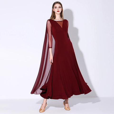 Modern Ballroom dance dress national dance costume design sense crystal linen cotton - Moderndancedress.com